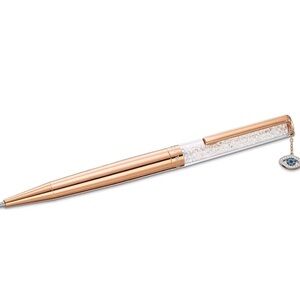 NEW SWAROVSKI Crystalline Pen In Rose Gold - Evil Eye Charm - New In Sleeve